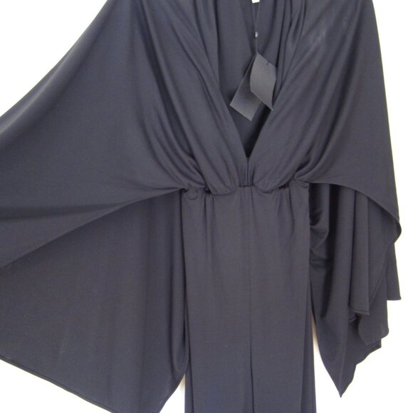 NWT HALSTON Black Cape Jumpsuit Sz 10 Classy - Picture 12 of 16